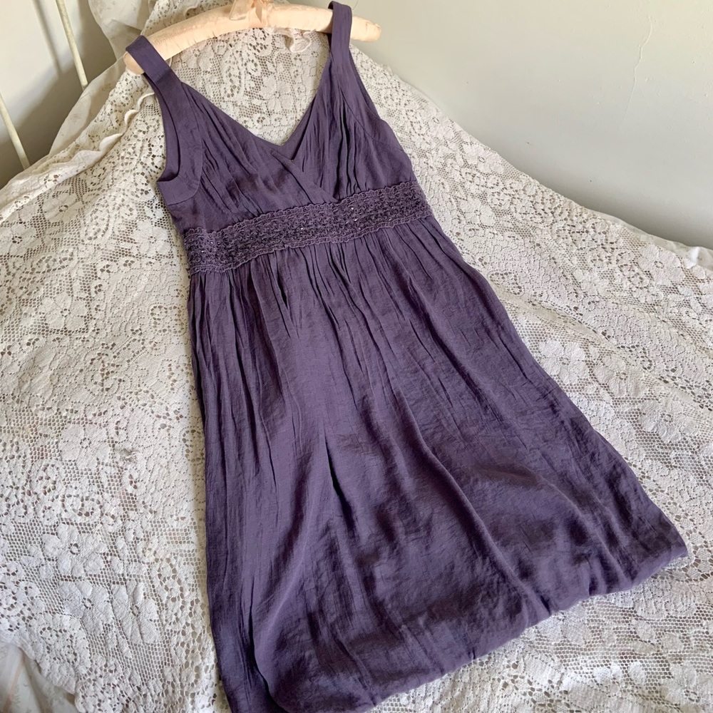RW&CO purple v-neck dress with sequins